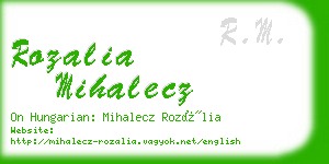 rozalia mihalecz business card